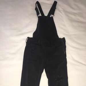 distressed skinny overalls